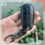 Bao da chìa khoá HYUNDAI ACCENT 2021-2023 ELANTRA 2023 (CHÌA 4 NÚT) DA BÒ THẬT BẢO HÀNH 2 NĂM
