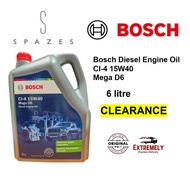 Bosch CI-4 15W40 Diesel Engine Oil pickup Truck diesel Hilux engine oil - 6L/1L Mega D6