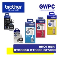 Brother BTD60Bk BT-5000 BT6000 Genuine Ink Bottle BT6000bk BTD60 BT5000 Black Cyan Magenta Yellow