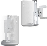 shinar Metal Wall Mount Compatible with Sonos Era 100 Sonos One Sonos One SL Sonos Play 1: Swivels up to 360° / Tilts -70° / +70° Rotation Without Adjusting Screws Max. 8 kg White (2-Pack, White)