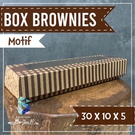 (50 PCS) Dus Brownies Motif / Box Brownies Motif / Dus Brownis / Box Brownies 215x10x5 Jendela