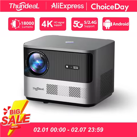 ThundeaL TDA6 Full HD Projector 1080P 2K 4K Video Home Theater Auto Focus 5G WiFi Android Projector 