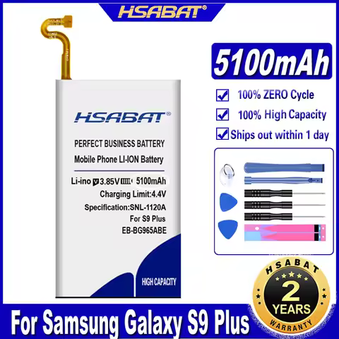 HSABAT EB-BG965ABE 5100mAh Battery for Samsung Galaxy S9 Plus / S9+ G9650 G965 G965F G965A G965T G96