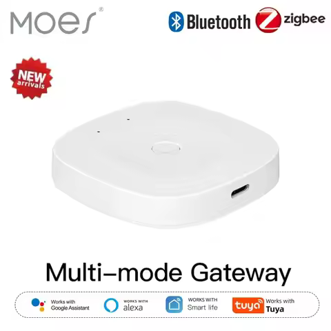 MOES Tuya Smart ZigBee Bluetooth Multi-Mode Gateway Hub Type-C Power Wireless Home Automation Works 