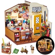 DIY Miniature Cozy Kitchen House Kit for Adults to Build, Tiny House Making Kit with Furnitures, Hal