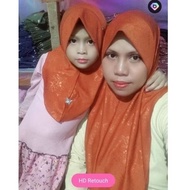 3D embossed shine hegira Instant hijab for mother and daughter you get 2 items.