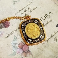 vintage jewelry 仿大馬士革鑲嵌工藝 噴火龍 項鍊