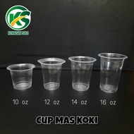 Cup / gelas plastik ekonomis Mas Koki 10 oz 12 oz 14 oz 16 oz