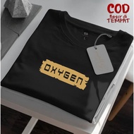 Oxygen Block Text Gold Distro T-Shirt Contemporary Men's T-Shirt Bandung Distro T-Shirt Men's T-Shir