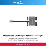 Datronic USB-C to Multiport Dock - HDMI, VGA, USB 3.0, PD 80W