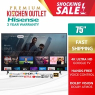 Hisense 75 Inch 4K UHD Google TV 75A6500H | Netflix & Youtube | Dolby Atmos | Dolby Vision