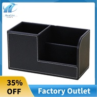Leather Desk Organizer,Office Supplies Holder Desktop Stationery Storage Box for Business Card, Pen,