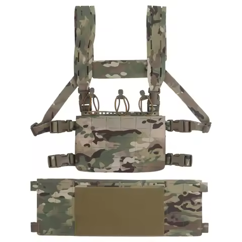 Tactical UG Style MOLLE Modular Hunting Plate Carrier Vest LV-X Chest Rig with 556 Triple Magazine P