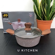 JIO ORIGINAL Granite Aluminium Non Stick Casserole Pot Bowl Deep Fry Pan Cookware Tool