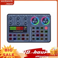 Live Sound Card Professional Gaming Sound Card Audio Mixer for Karaoke Broadcast KTV Singing Live