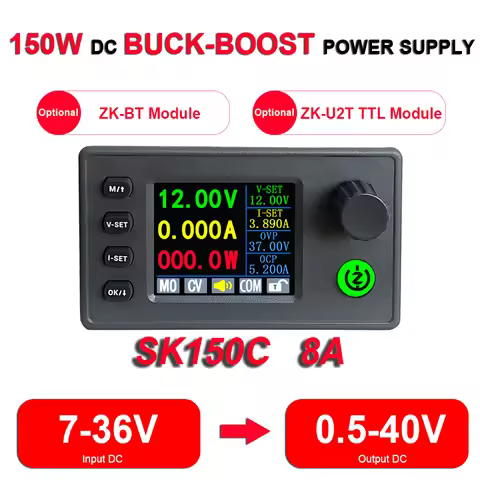 SK150C 150W 8A CNC Buck-Boost DC Power Supply Adjustable Regulated Laboratory Converter 7-36V To 0.5