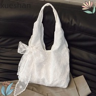 XUESHAN Floral Print Lace Handbag, With Silk Scarf Lightweight Korean Style Tote Bag, YK2 Versatile 