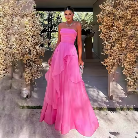 Customized Prom Dress Prom Dress Birthday Dress Hot Pink Gala Dress Dresses for Women Dress