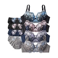【Authentic Japan Import】[] Women's Bra and Shorts Set, Floral Embroidery, 4 Sets, E75 / L, Dark Colo