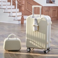【1994HOME】Luggage Trolley Case Two Box Silent Multi-Function With Cup Holder Passw Luggage New Style