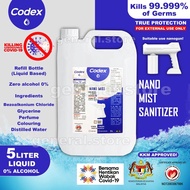 🔥KKM APPROVED🔥 Codex Nano Mist Sanitizer 5L Liquid Disinfectant Sanitizer Non-Alcohol Anti-Coronavir