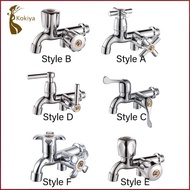 [kokiya] Plastic Water Faucet Tap Wall Mounted Basin Sink Dual Handle Replacement for Yard Lawn Kitc