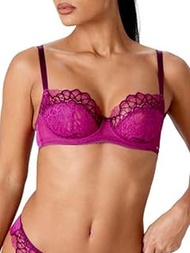 Women's Swirl Balconette Bra, Purple (Raspberry), 30DD