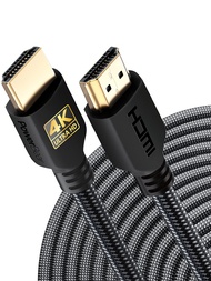 PowerBear 4K HDMI Cable 40 ft | High Speed, Braided Nylon & Gold Connectors, 4K @ 60Hz, Ultra HD, 2K