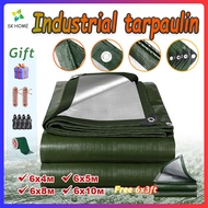 🎁【Free Gift】Utility Tarp 6x4 6x5 6x8 6x10m (with holes) Truck tarpaulin Tarpaulin heavy duty Outdoor