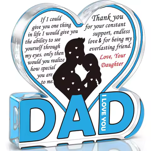 Dad Acrylic Plaque Gifts for Dad Christmas Gifts from Daughter, Best Dad Ever Gifts, Father And Daug