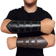 lu Punk Medieval Men Cosplay Costume Accessories Armor Bracer Knight Arm Wristband