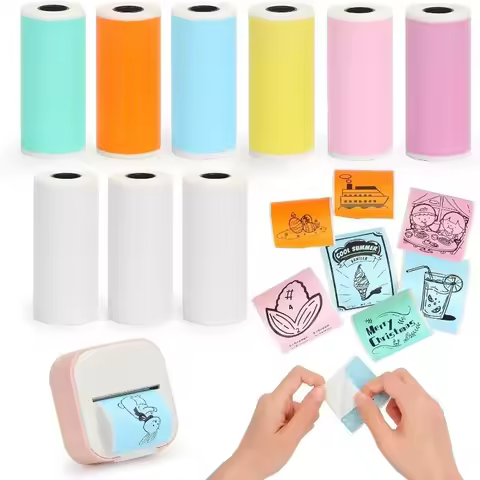 Mini Printer Sticker Paper, Thermal Paper Rolls For T02/M02 and Mini Printer, Smooth Color Self-Adhe