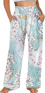 Wide Leg Pants for Women Palazzo Lounge Pants Comfy Yoga Pants with Pockets High Waisted Sweatpant C