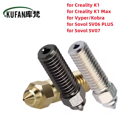 1PCS Nozzles For Creality Ender 3 V3 KE K1/ K1 MAX CR-M4 Nozzle Brass Plated Copper Hardened Steel 3