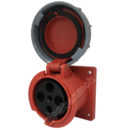 [ 1ชิ้น ] พาวเวอร์ปลั๊ก เมียยึดหน้าตู้ แบบตรง SFN-3342 4 ขา 63A 380V 3P+E พาวเวอร์ ปลั๊ก ปลั๊กเพาเวอ