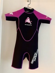 Water sports 3.5mm 兒童 女仔 美人魚 girl kids size 2 90-100cm SCR 絨毛內層連身防寒衣 潛水衣 泳衣