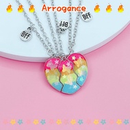 ARROGANCED 3Pcs Matching Heart Pendant Necklace, Cute Friendship Jewelry BFF Necklaces,  Alloy Frien
