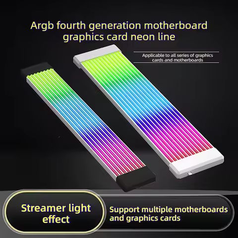 PSU ARGB Cable Light Strip 5V 3Pin RGB Sync Flexible Rainbow LED Light Bar GPU Cable for 24Pin Mothe