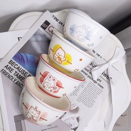 Cute Ceramic Bowl Household Eating Bowl Soup Bowl Cute High-value Tableware Set Rice Bowl Small Bowl