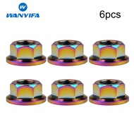Wanyifa Đai Ốc Titan Wanyifa Đai Ốc Lục Giác Mặt Bích M6 X 1.0Mm Cho Phụ Tùng Xe Đạp Phụ Kiện Xe Đạp