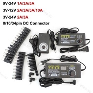 Universal Adjustable power Supply charger Adapter 9V 24V 3V-12V 1A 2A 3A 5A AC 110V 220V To DC 12V 9v 24v 8/10pin DC connector  SG9B
