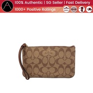 Authentic &amp; Brand New Coach F58695 Large Wristlet in Signature Coated Canvas