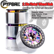 PYFORE 2.2In Climbing Wheel Hub 4PCS Tires 64x35mm 12mm Hexagonal Connector for 1/10 1/8 RC Model Ca