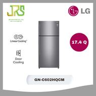 LG ตู้เย็น 2 ประตู  สีเงิน ขนาด 17.4 คิว ระบบ Smart Inverter Compressor พร้อม Smart Diagnosis รุ่น G