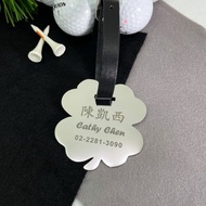 【FulgorJewel】客製高爾夫球袋姓名牌 幸運四葉草造型 免費刻字