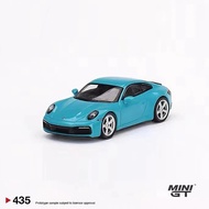 Mini GT 1:64 xe mô hình 911 (992) Carrera S hợp kim đúc Miami màu xanh #435 LHD