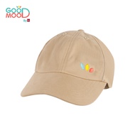Good Mood by bsc หมวกแก๊ปปักโลโก้ GOOD MOOD ด้านข้าง สีเบจ สำหรับเด็กอายุ 3-8 ปี ผ้าทวิล