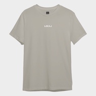 Local Logo T-Shirt Basic Biowash 24s Beige - Plain Beige Short Sleeve T-Shirt