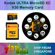 Kodak ULTRA 64GB MicroSD XC UHS-I Class 10 U3 V30 Memory Card (For Camera / Drone / Dash Cam / Webca