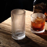 Set of 6 high-quality striped glass cups, beautiful glass cups 440ml, 220ml...